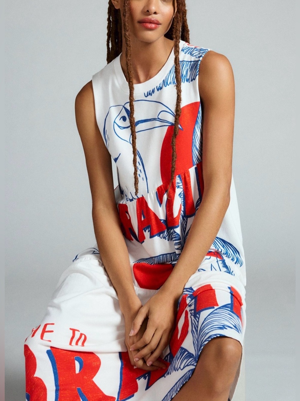 Farm Rio Sleeveless Graphic Dress XS - Picture 3 of 5